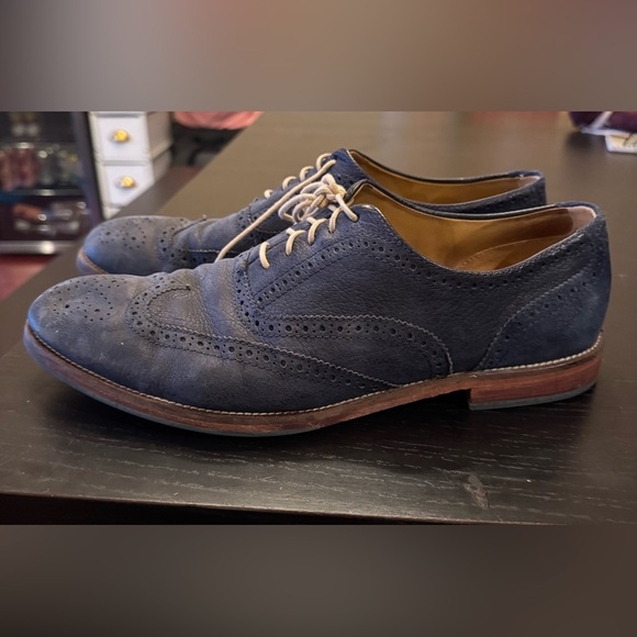 J Shoes Men’s Size 13 Blue Wing-Tip Oxfords - Picture 1 of 3